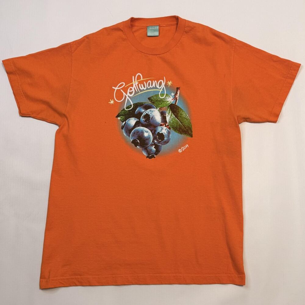 Golf Wang Shirt Mens Large Orange Blueberry Fruit Graphic Tee Streetwear 2019